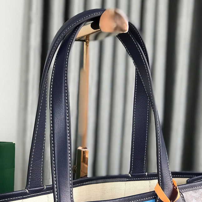 GOYA VILLETTE TOTE 45 IN NAVY BLUE GOYARDINE CANVAS