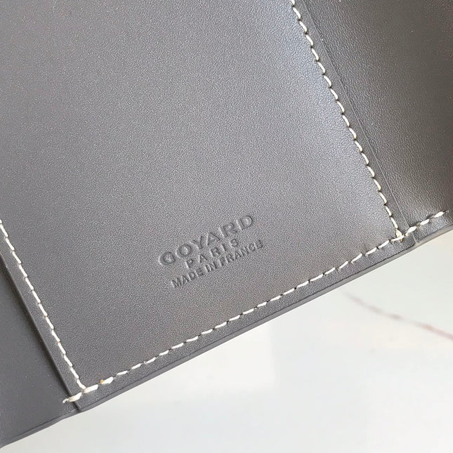 SAINT-GABRIEL WALLET 12 IN GRAY CALFSKIN AND GOYARDINE CANVAS