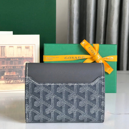 SAINT-GABRIEL WALLET 12 IN GRAY CALFSKIN AND GOYARDINE CANVAS