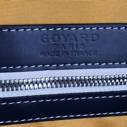 BOSTON 50 BAG IN NAVY BLUE GOYARDINE CANVAS AND CALFSKIN TRIM