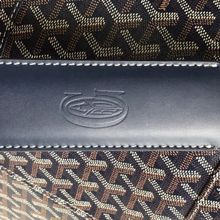 BOSTON 50 BAG IN NAVY BLUE GOYARDINE CANVAS AND CALFSKIN TRIM