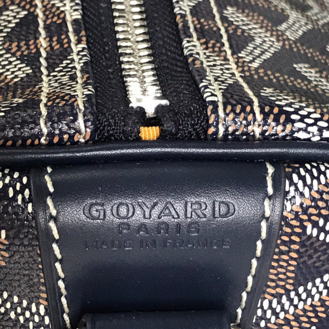 BOSTON 50 BAG IN NAVY BLUE GOYARDINE CANVAS AND CALFSKIN TRIM