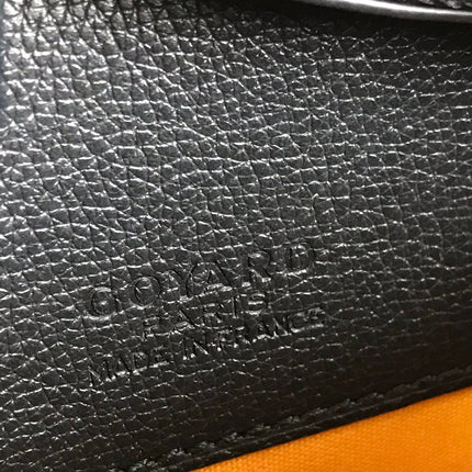 HIRONDELLE BAG 25 IN BLACK LAMBSKIN AND GOYARDINE CANVAS