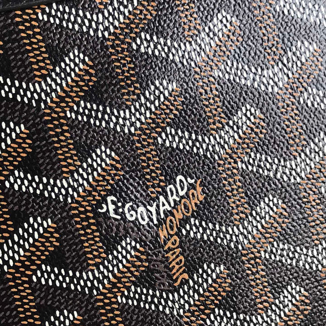 HIRONDELLE BAG 25 IN BLACK LAMBSKIN AND GOYARDINE CANVAS