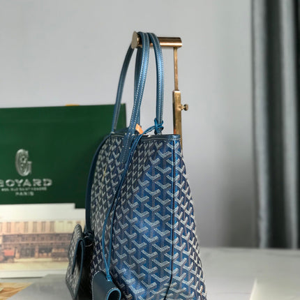 SAINT LOUIS PM 34 IN NAVY BLUE GOYARDINE CANVAS AND CALFSKIN