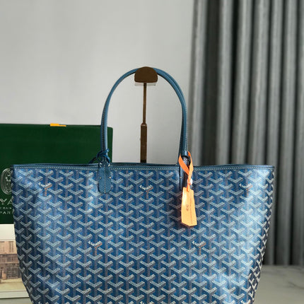 SAINT LOUIS PM 34 IN NAVY BLUE GOYARDINE CANVAS AND CALFSKIN