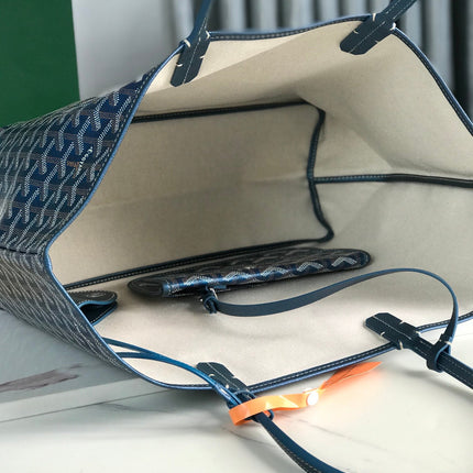 SAINT LOUIS PM 34 IN NAVY BLUE GOYARDINE CANVAS AND CALFSKIN