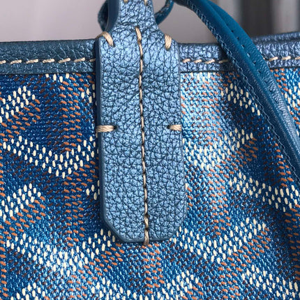 SAINT LOUIS PM 34 IN NAVY BLUE GOYARDINE CANVAS AND CALFSKIN