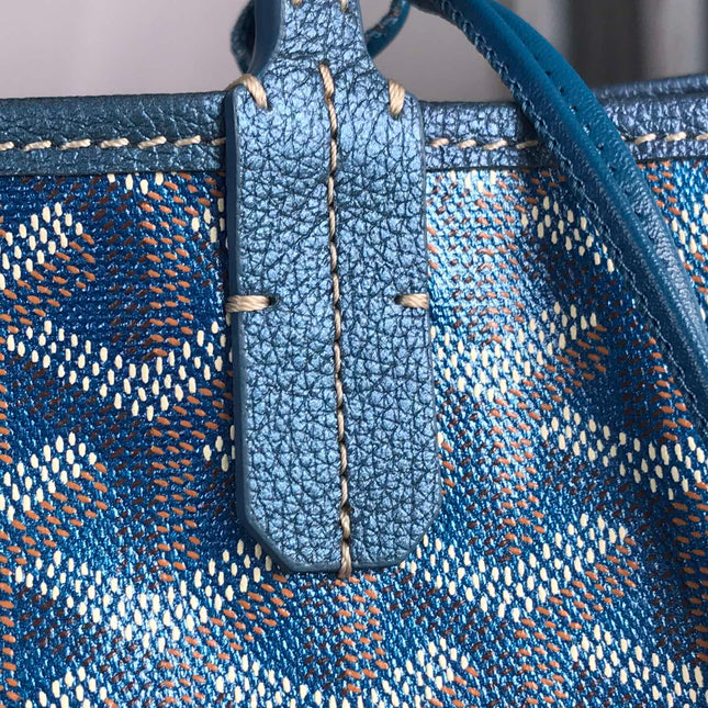 SAINT LOUIS PM 34 IN NAVY BLUE GOYARDINE CANVAS AND CALFSKIN