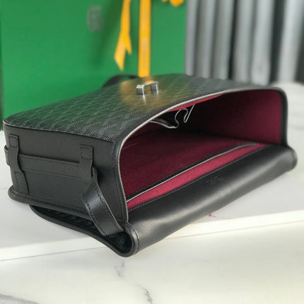 BELVEDERE MM BAG 28 IN BLACK GOYARDINE CANVAS AND CALFSKIN