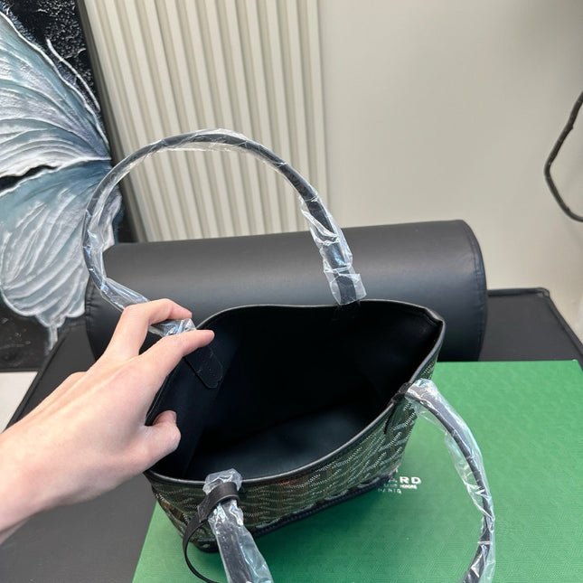 ANJOU MINI BAG 21 IN BLACK GOYARDINE CANVAS AND CALFSKIN