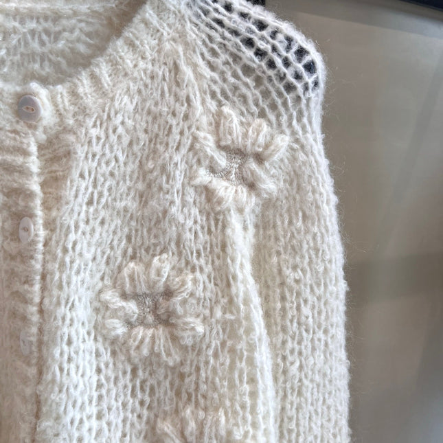 CELINE 25S CROCHET SLEEVE KNIT JACKET 0085