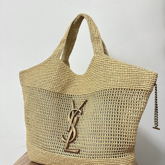 RAFFIA ICARE 55 BEIGE BROWN STRAW
