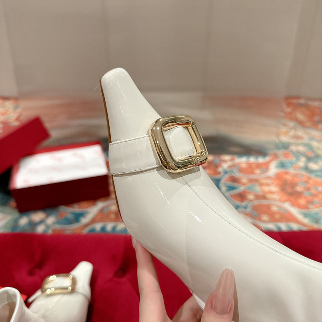 VIV CANARD ANKLE BOOTS IN WHITE GLOSSY CALFSKIN