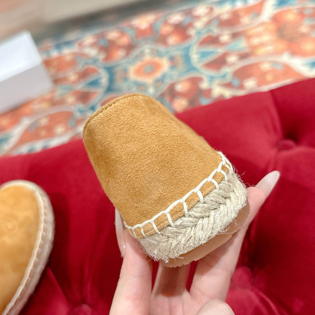 ESPADRILLES PEANUT BROWN SUEDE EMBOSSED LOGO