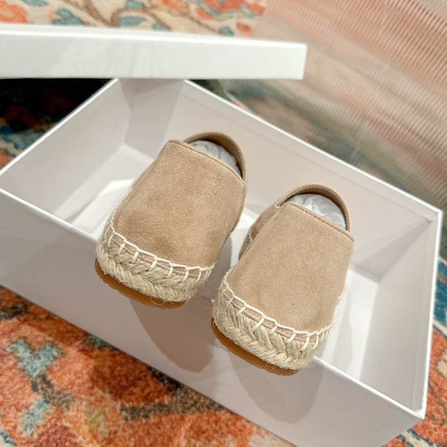 ESPADRILLES BEIGE SUEDE EMBOSSED LOGO