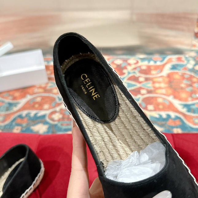 ESPADRILLES BLACK SUEDE EMBOSSED LOGO