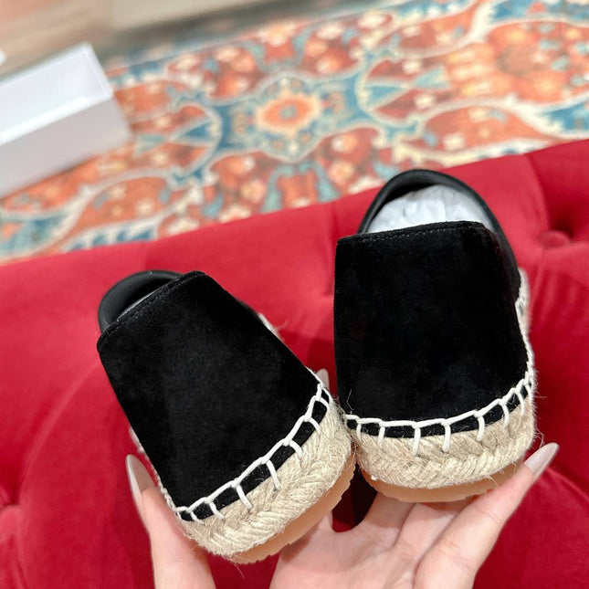 ESPADRILLES BLACK SUEDE EMBOSSED LOGO