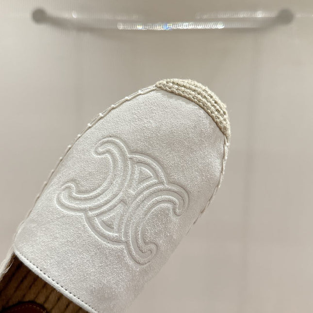 ESPADRILLES WHITE SUEDE EMBOSSED LOGO