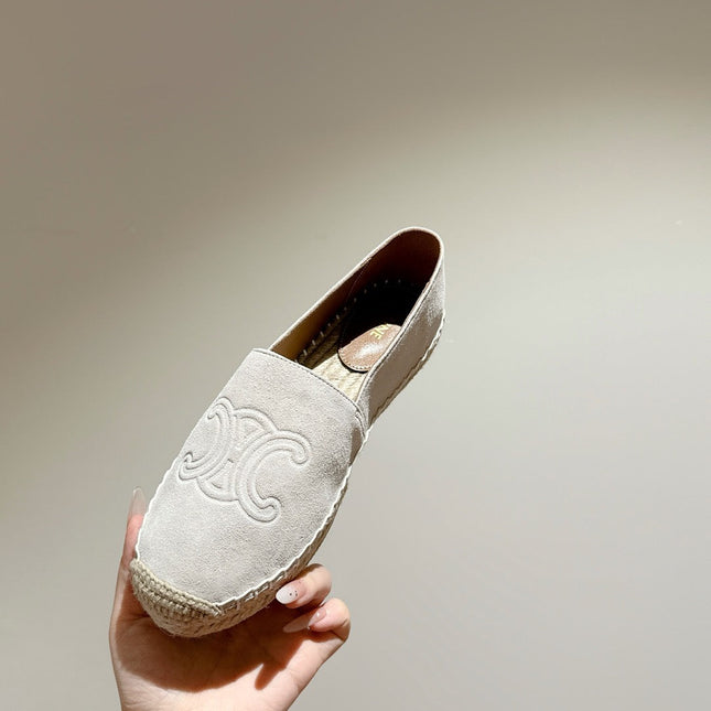 ESPADRILLES WHITE SUEDE EMBOSSED LOGO