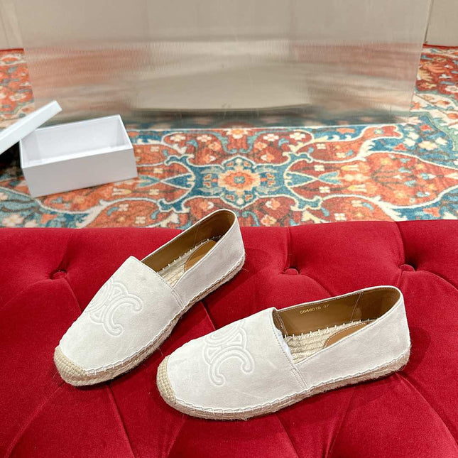 ESPADRILLES WHITE SUEDE EMBOSSED LOGO