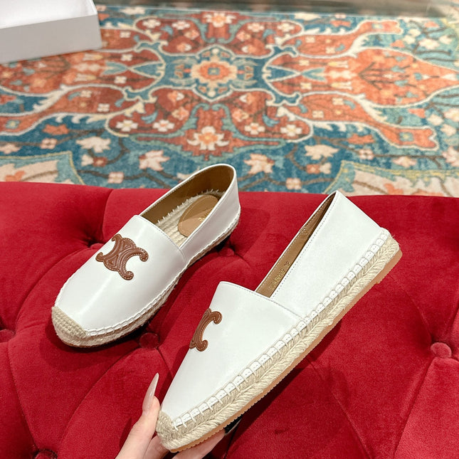 ESPADRILLES WHITE LAMBSKIN BROWN TRIOMPHE