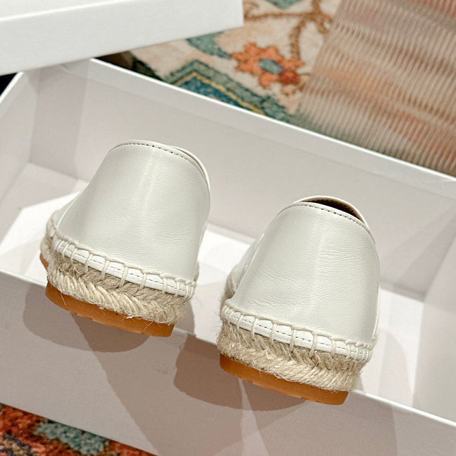 ESPADRILLES WHITE LAMBSKIN BROWN TRIOMPHE