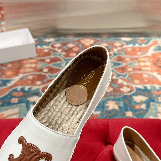 ESPADRILLES WHITE LAMBSKIN BROWN TRIOMPHE