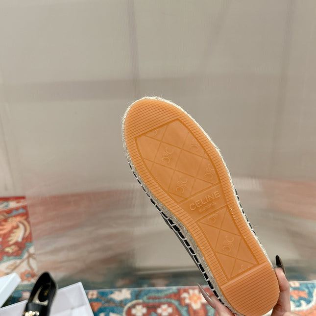 ESPADRILLES BLACK LAMBSKIN GOLD TRIOMPHE