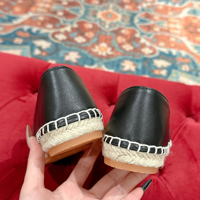 ESPADRILLES BLACK LAMBSKIN GOLD TRIOMPHE