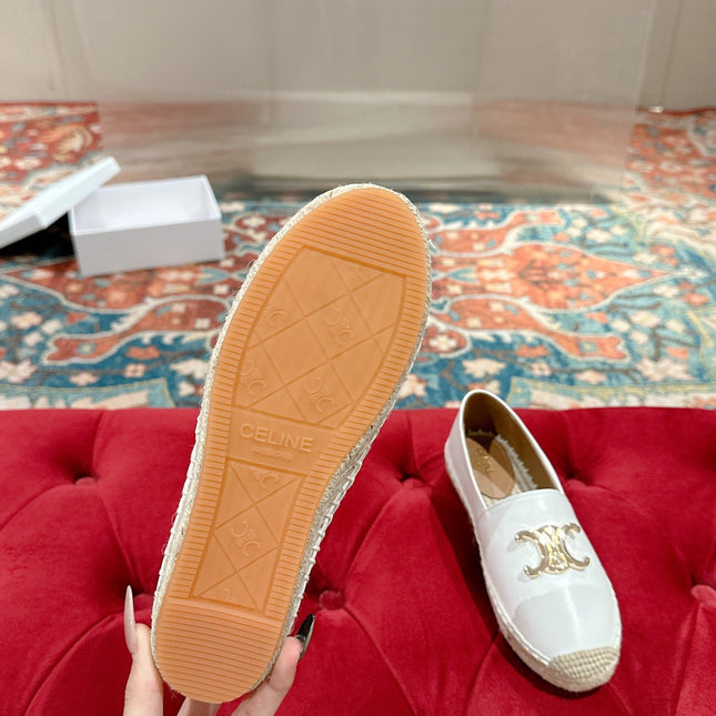 ESPADRILLES WHITE LAMBSKIN GOLD TRIOMPHE