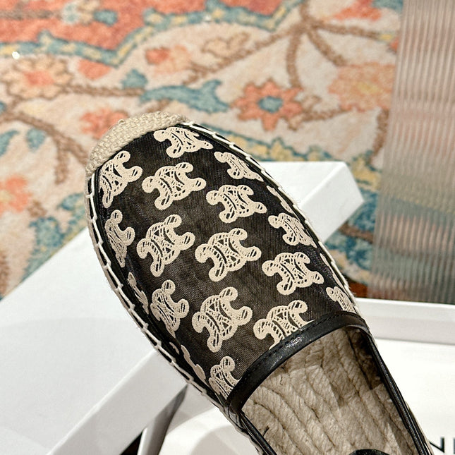 ESPADRILLES IN BLACK MIX BEIGE MESH