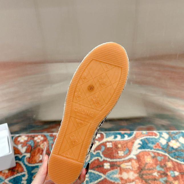 ESPADRILLES IN BLACK MIX BEIGE MESH