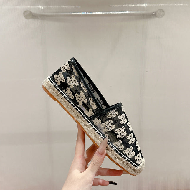ESPADRILLES IN BLACK MIX BEIGE MESH