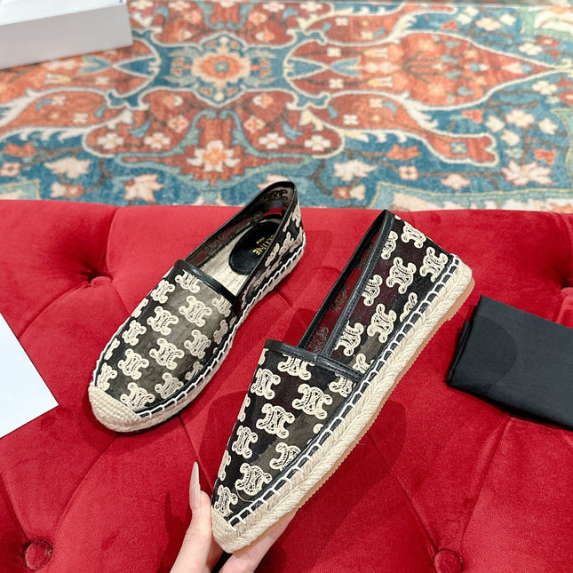 ESPADRILLES IN BLACK MIX BEIGE MESH