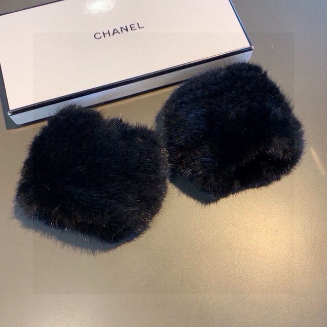 FINGERLESS HALF GLOVES IN BLACK RABBIT FUR 462278