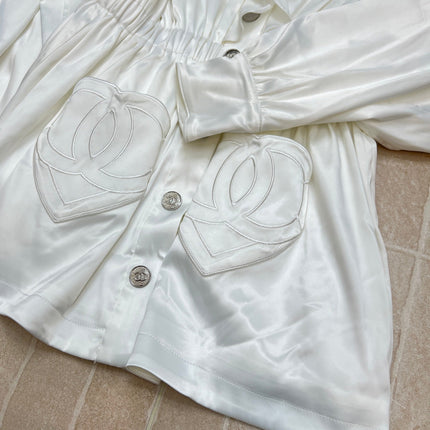 CHANEL 25S HOODED JACKET WITH LACE TRIM 409