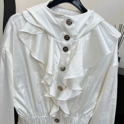 CHANEL 25S HOODED JACKET WITH LACE TRIM 409