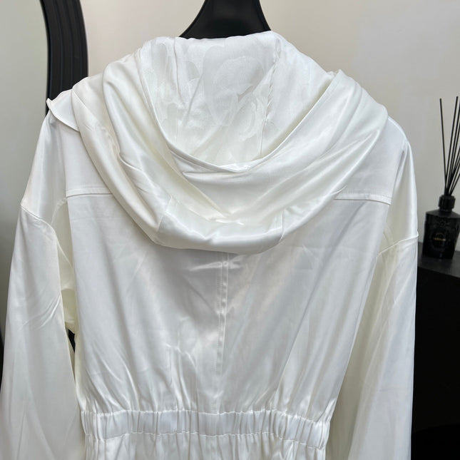 CHANEL 25S HOODED JACKET WITH LACE TRIM 409