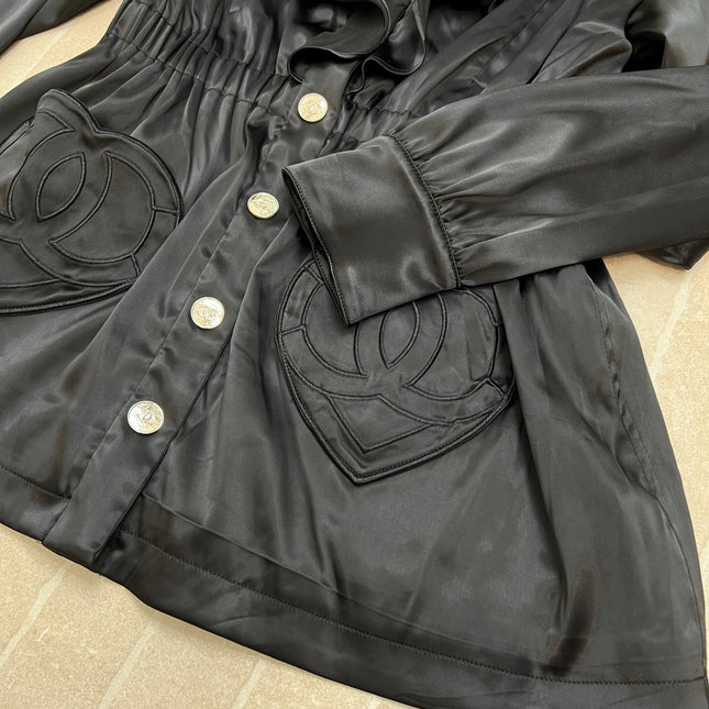 CHANEL 25S HOODED JACKET WITH LACE TRIM 408