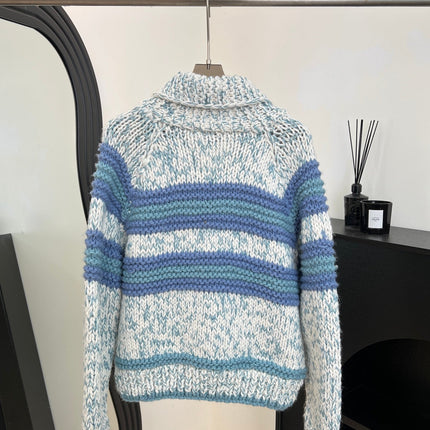 CHANEL 25S BLUE STRIPED CARDIGAN 620415