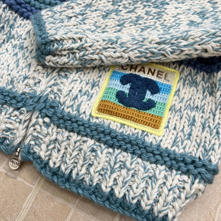 CHANEL 25S BLUE STRIPED CARDIGAN 620415