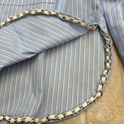 CHANEL 25S STRIPED-COLLAR SHIRT 620422