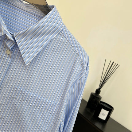 CHANEL 25S STRIPED-COLLAR SHIRT 620422