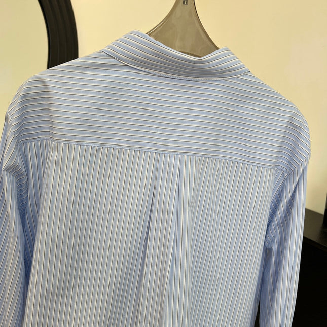 CHANEL 25S STRIPED-COLLAR SHIRT 620422