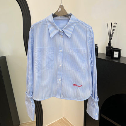 CHANEL 25S STRIPED-COLLAR SHIRT 620422