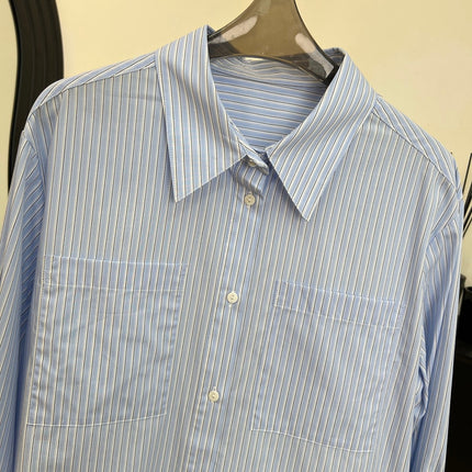 CHANEL 25S STRIPED-COLLAR SHIRT 620422