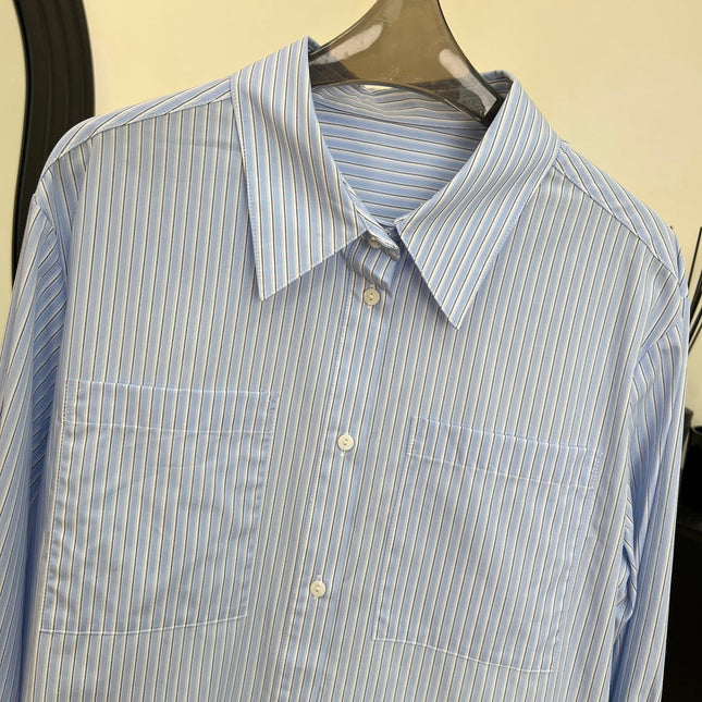 CHANEL 25S STRIPED-COLLAR SHIRT 620422