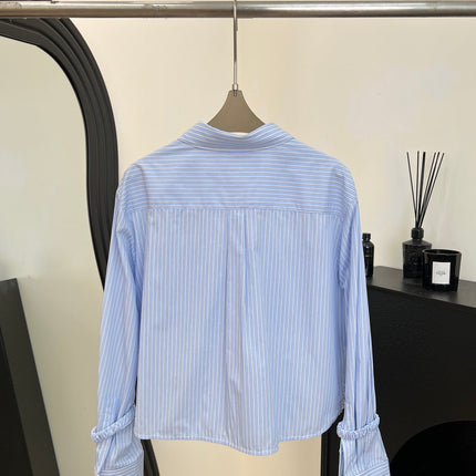 CHANEL 25S STRIPED-COLLAR SHIRT 620422
