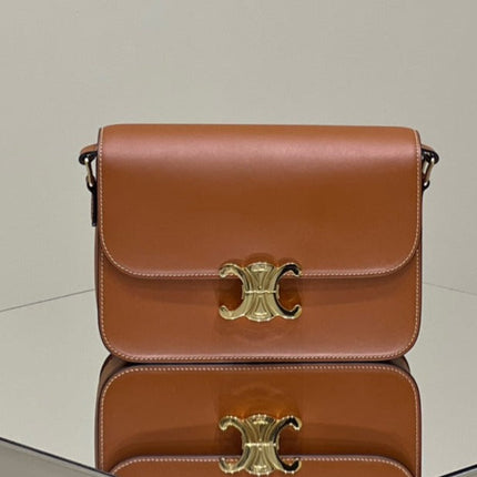 MINI CLAUDE 22 SHINY CALFSKIN CINNAMON BROWN